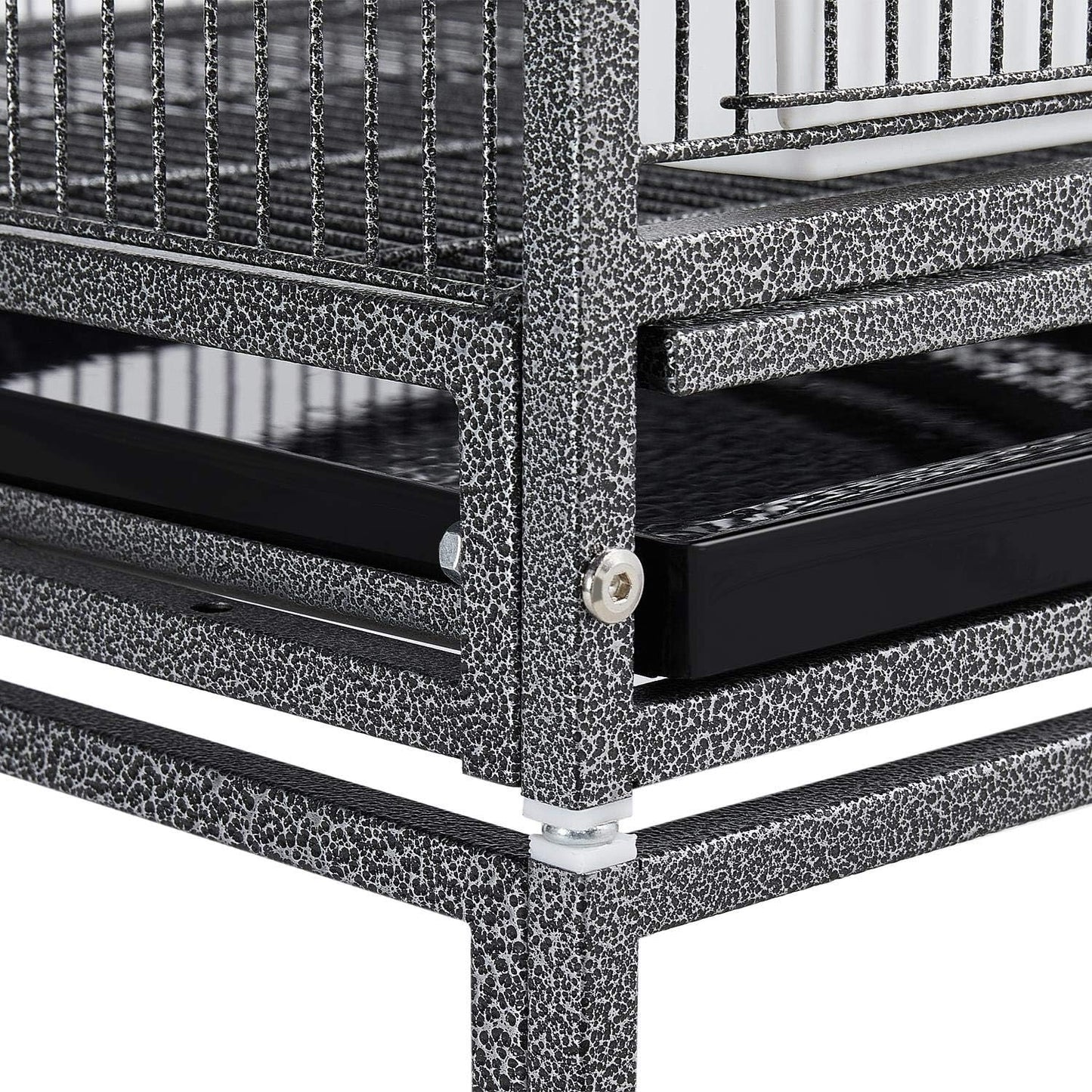 Yaheetech 41.5" Stackable Divided Breeder Cage for Parakeets, Canaries, Cockatiels, Lovebirds, Finches, Budgies, and Small Parrots with Rolling Stand, Black